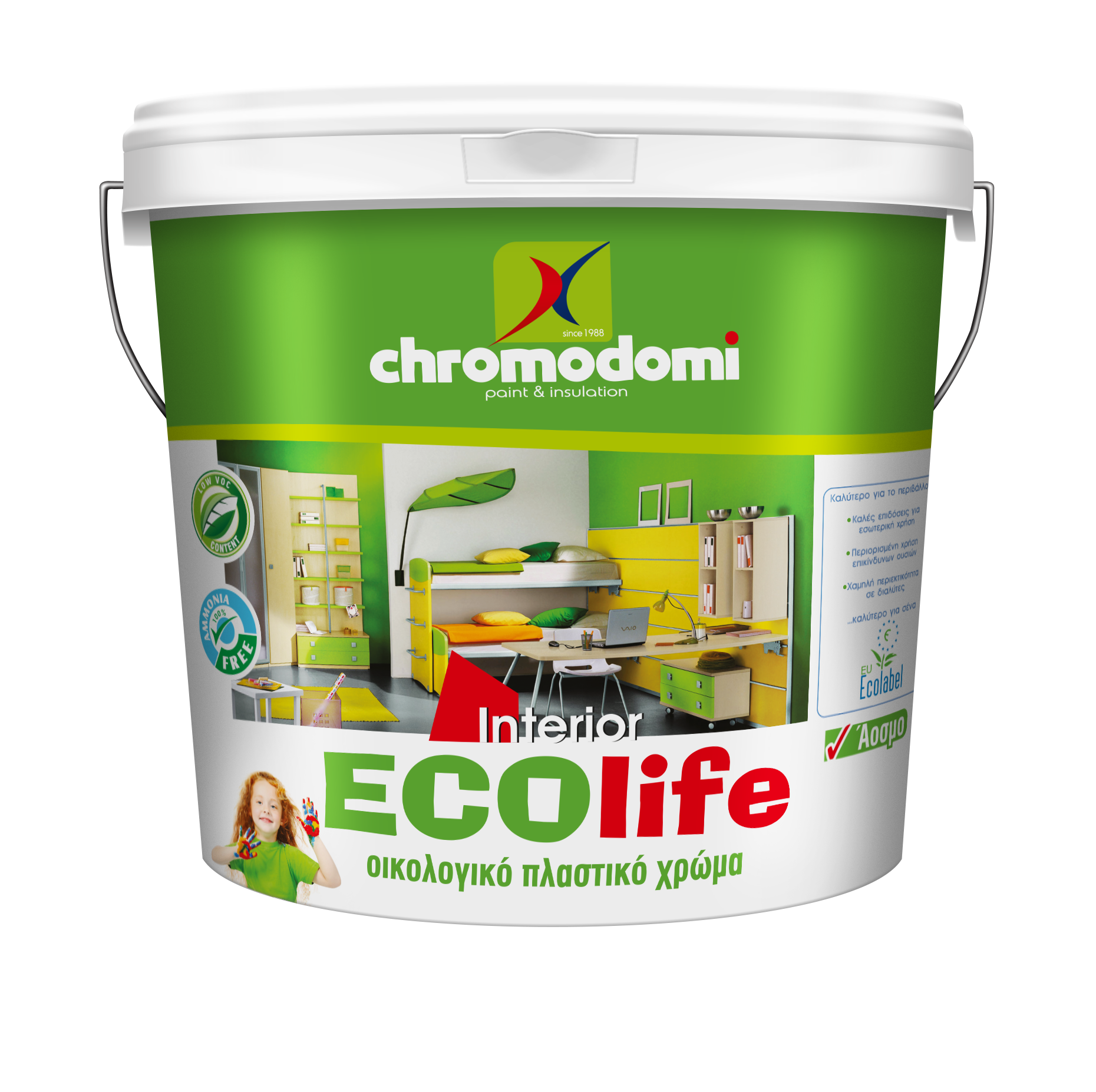 საღებავი წყალდისპ.შიდა სამუშ. ECO LIFE (ΒΑSE Ρ) 10LT — ინტერიერის საღებავი